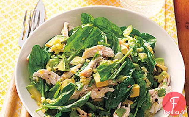 Salade de Poulet et Avocat avec Vinaigrette Wasabi-Citron Vert