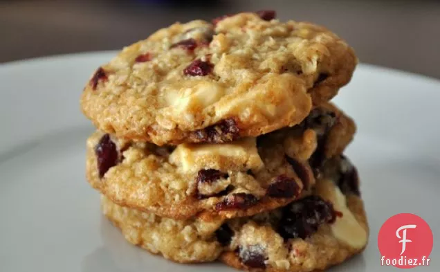 Biscuits à l'Avoine aux Canneberges au Chocolat Blanc