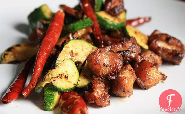 Porc Frit sec aux Courgettes