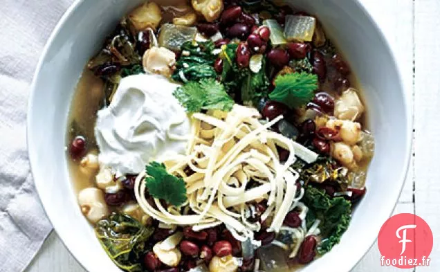 Ragoût de Haricots Noirs, Hominy et chou frisé