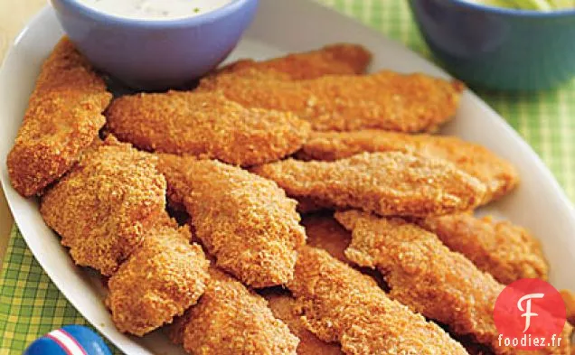 Lanières de Poulet Buffalo au Four avec Trempette au Fromage Bleu