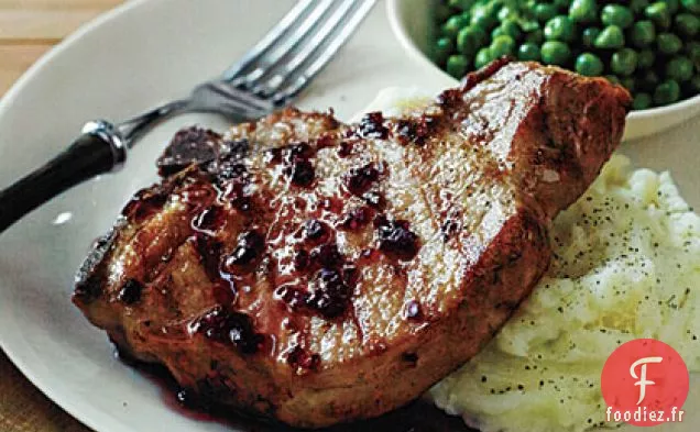 Côtelettes de Porc à la Sauce aux Groseilles Rouges Acidulées