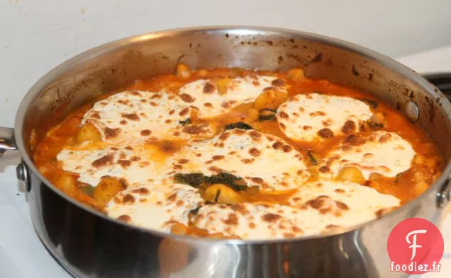 Gnocchis grillés et Mozzarella / Blettes arc-en-ciel / Haricots cannellini / toma