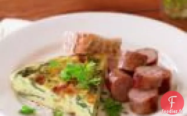 Légumes Verts Flétris Et Frittata Au Gruyère