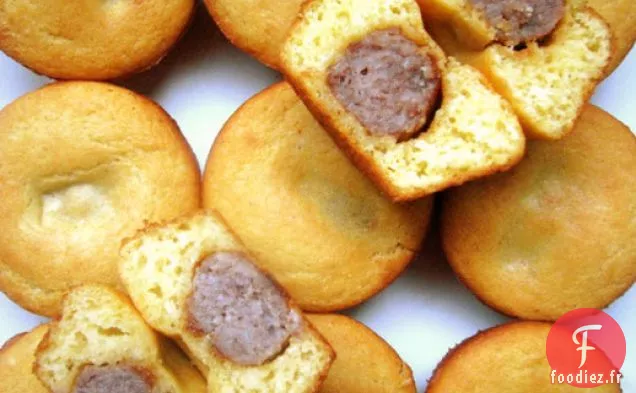 Muffins de Maïs Farcis à la Saucisse