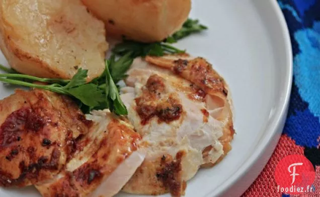 Poitrine De Dinde Glacée À L'Orange Sanguine Avec Pommes De Terre Rôties Au Four