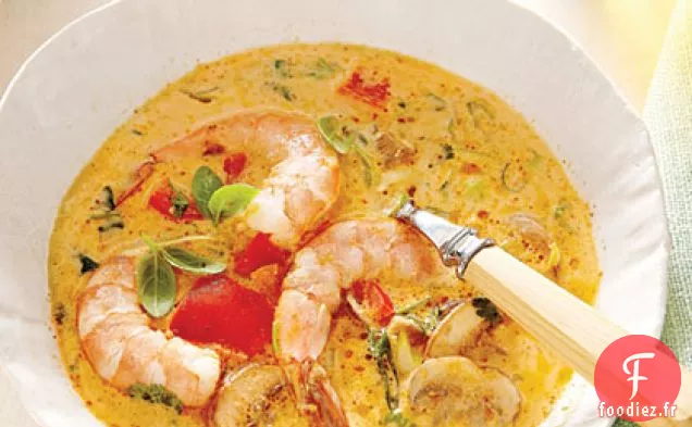 Soupe Épicée aux Crevettes à la Noix De Coco