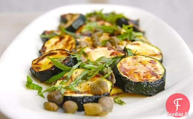 Courgettes grillées aux Câpres, Basilic et Citron