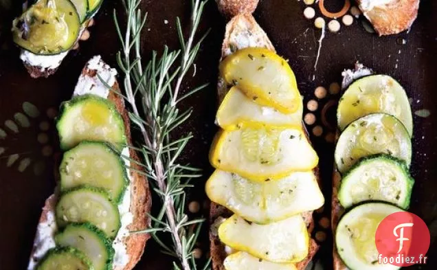 Tartines de Courge d'été de Deborah Madison au Romarin et Citron