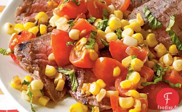Relish de Maïs et de Tomates Rôties à la poêle