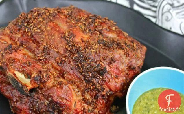 Épaule De Porc Frottée Au Fenouil Et Salsa Verde