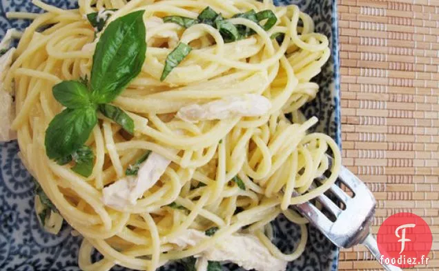 Spaghetti al Limone au Poulet Poché