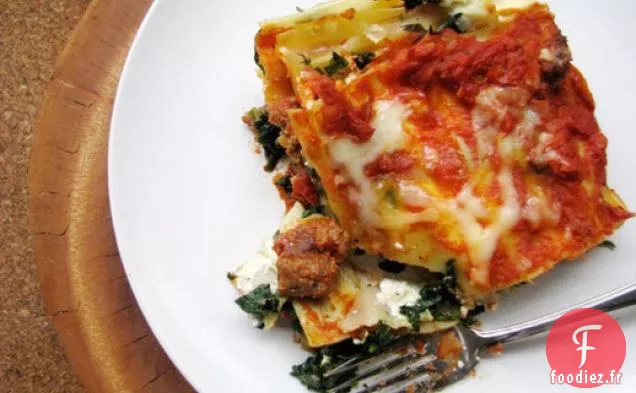 Souper du dimanche : Lasagne aux Épinards et Saucisses