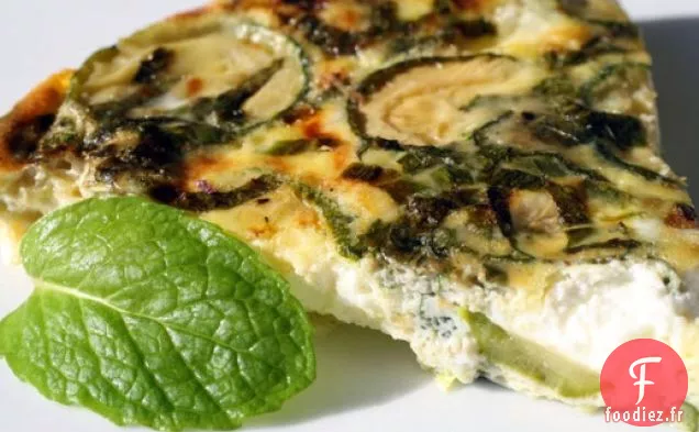 Français en un éclair: Facile - Omelette aux Courgettes, Fromage de Chèvre et Menthe