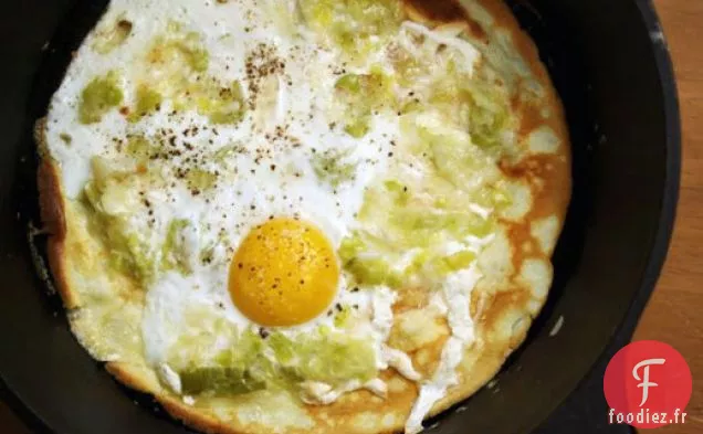Mangez pour huit Dollars: Crêpes à l'Huile d'Olive avec Poireaux et Œufs