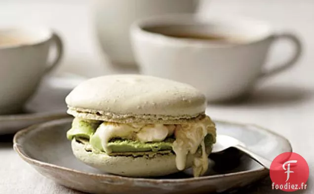 Sandwichs à la Crème Glacée au Macaron au Matcha