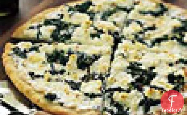 Pizza Bianca au Fromage de Chèvre et Légumes verts