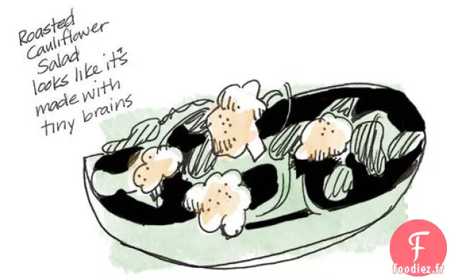 Salade de Chou-Fleur Rôti et Épinards avec Vinaigrette au Champagne