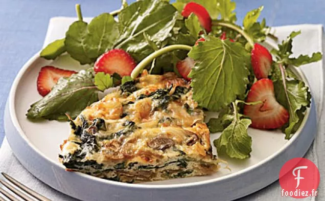 Frittata Aux Champignons et Épinards Au Gouda Fumé