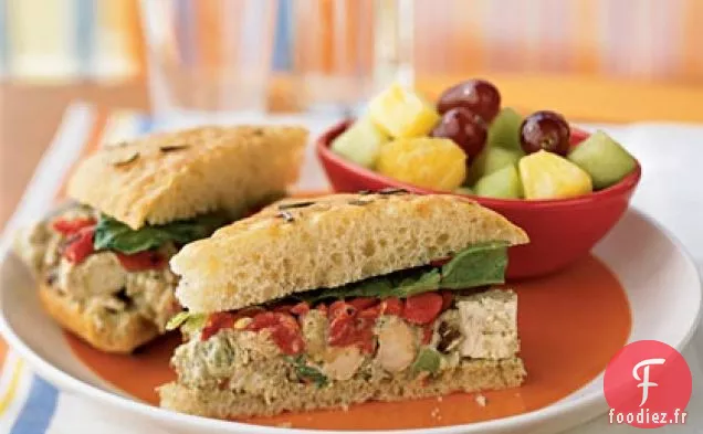 Sandwichs à la Salade de Poulet au Pesto