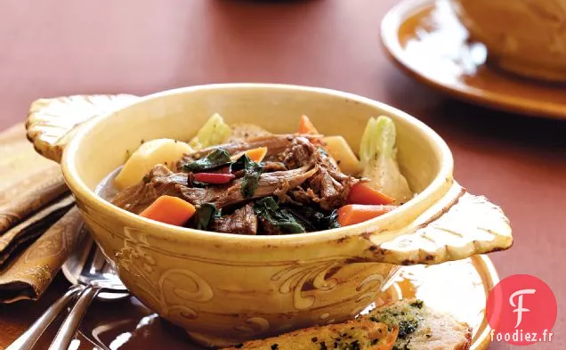 Ragoût d'Agneau aux Blettes et Toasts Ail-Persil