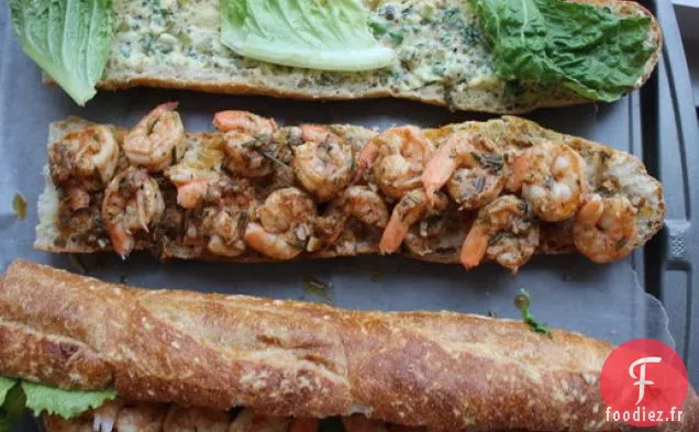 Po' Boy aux Crevettes Grillées à la Nouvelle-Orléans