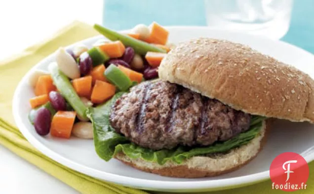 Burgers Grillés et Salade de 3 Haricots