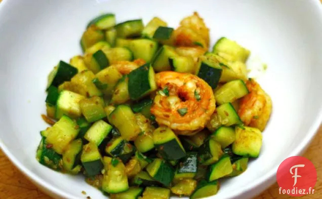 Crevettes à la Coriandre de Ruta Kahate aux Courgettes