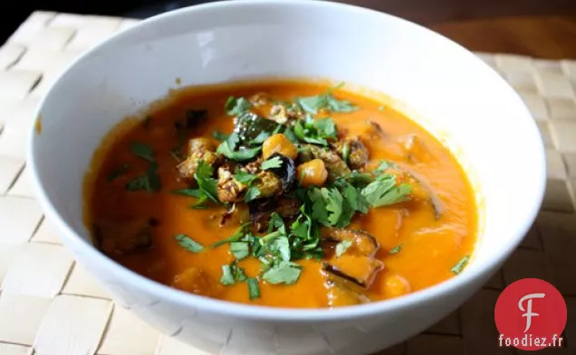 Dîner Ce soir: Soupe de Tomates Rôties et Aubergines