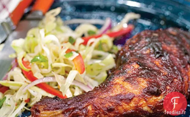 Poulet Grillé avec Sauce Barbecue au Whisky et Salade de Chou Épicée