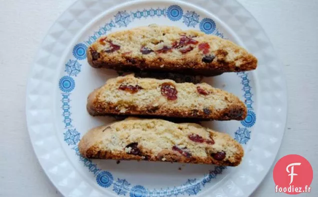 Biscotti à la Semoule de Maïs aux Canneberges et Morceaux de Chocolat Blanc