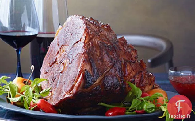 Jambon Fumé Glacé à la Gelée de Poivron Rouge