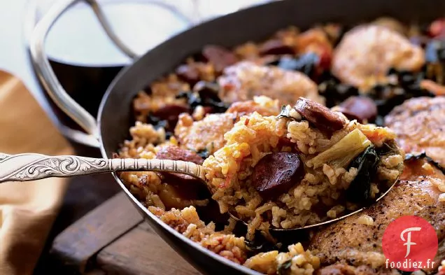 Paella de Légumes d'Hiver au Poulet