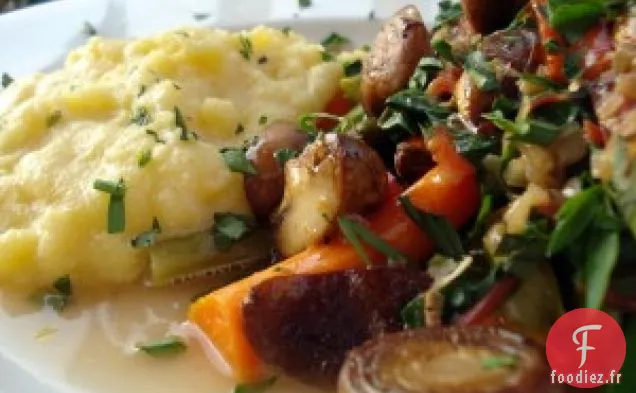 Ragoût D'Asperges Végétariennes À La Polenta