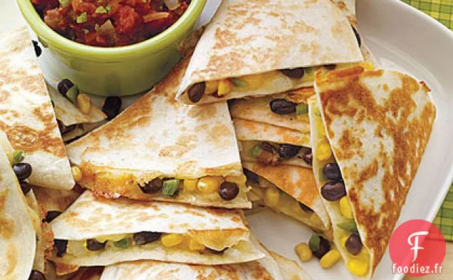 Quesadillas de Maïs et Haricots Noirs au Fromage