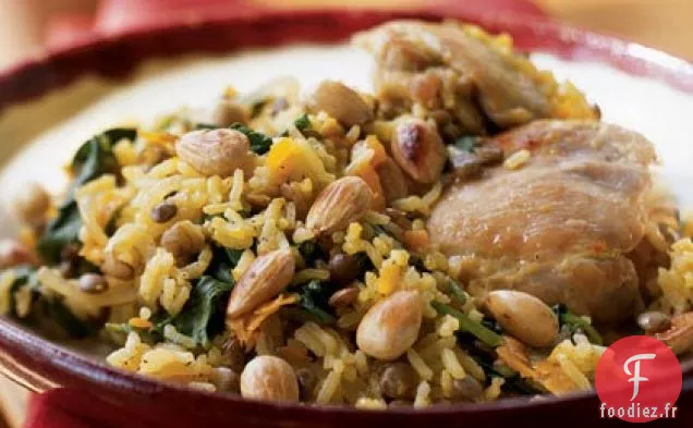 Pilau de Poulet et Riz Basmati au Safran, Épinards et Cardamome