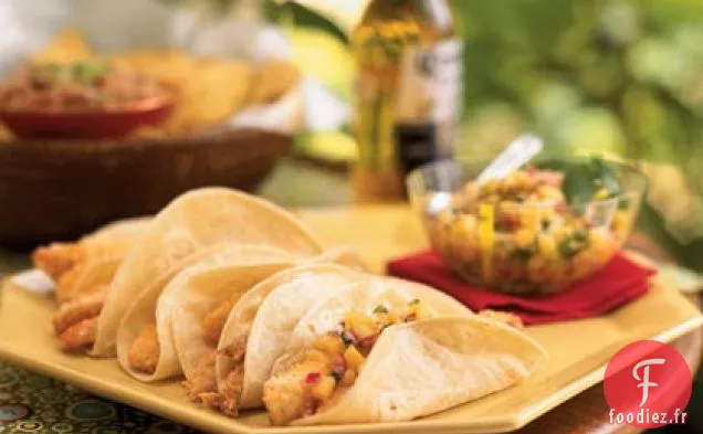 Tacos au Tilapia avec Relish de Pêche