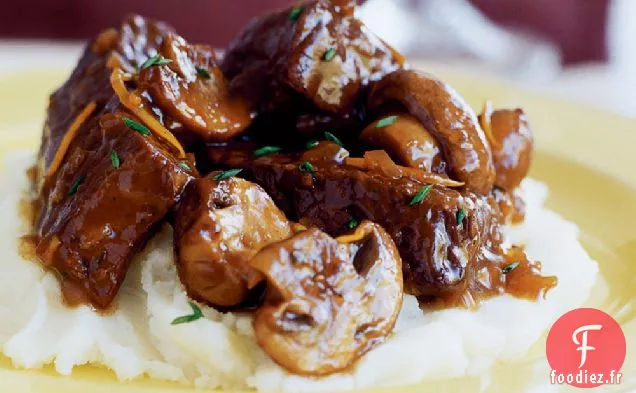 Ragoût de Bœuf braisé Lent aux Champignons
