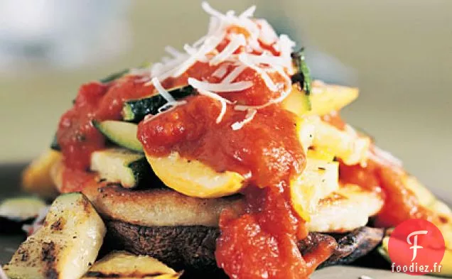 Légumes Grillés avec Gâteaux de Pommes de Terre