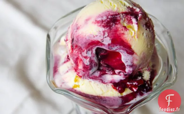 Glace Tourbillonnante au Citron Et au Gingembre et aux Mûres