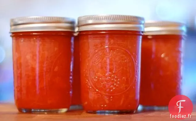 Confiture de Rhubarbe et de Fraises