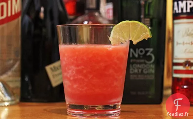 Slushito aux Fraises, au Gin, au Campari et au Citron vert