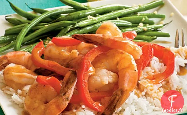 Crevettes au Curry Rouge Thaï