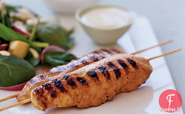 Brochettes de Poulet Grillé au Yogourt et aux Épices