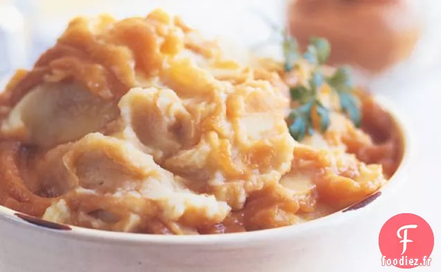Purée De Pommes De Terre Et Navets Avec Purée De Poires Rôties