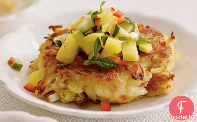 Mini Gâteaux de Crabe avec Salsa Ananas-Concombre