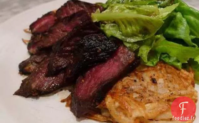 Cook the Book: Steak de Suspension grillé aux saveurs Coréennes et Crêpes de Pommes de Terre Épicées