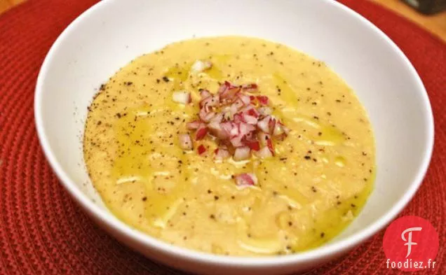 Dîner ce soir: Soupe Grecque aux Pois Cassés Jaunes à l'Oignon Rouge et au Citron