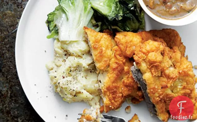 Steak Frit au Poulet de David avec Sauce aux Yeux Rouges