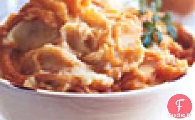 Purée de Pommes de Terre et Navets avec Purée de Poires Rôties